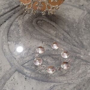 SILVER TONE PERUVIAN COIN HANDMADE BRACELET